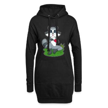 Waschbär Poker Pokerkarten - Hoodie-Kleid - Schwarz - Vorne