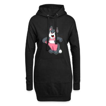 Katze Workout Gymnastik Fitness - Hoodie-Kleid - Schwarz - Vorne