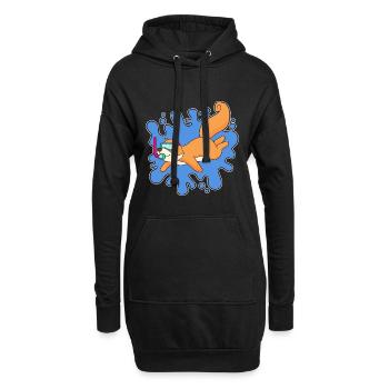 Eichhörnchen Taucher Schnorchel Tauchen - Hoodie-Kleid - Schwarz - Vorne