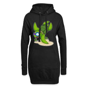 Schildkröte Taucher Schwimmbrille Tauchen - Hoodie-Kleid - Schwarz - Vorne