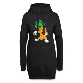 Karotte Handballspieler Handball - Hoodie-Kleid - Schwarz - Vorne