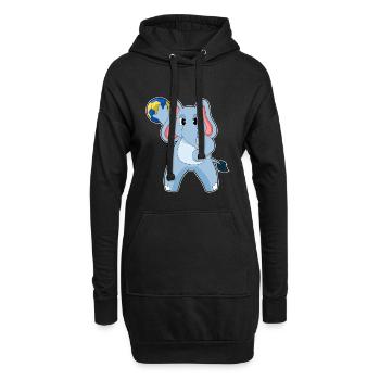 Eléphant Handballeur Handball - Sweat-shirt à capuche long Femme - noir - Devant