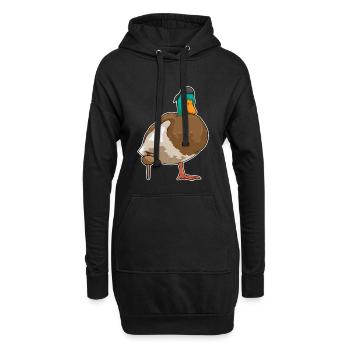 Canard Pirate Jambe de bois - Sweat-shirt à capuche long Femme - noir - Devant