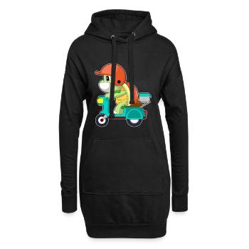 Schildkröte Motorroller - Hoodie-Kleid - Schwarz - Vorne