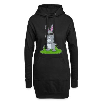 Lunettes de soleil Lapin - Sweat-shirt à capuche long Femme - noir - Devant