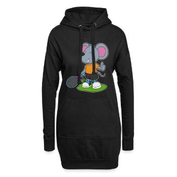 Raquette de tennis souris - Sweat-shirt à capuche long Femme - noir - Devant