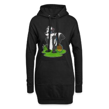 Raquette de tennis Skunk - Sweat-shirt à capuche long Femme - noir - Devant