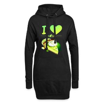 I Love Key Lime Pie - Hoodie-Kleid - Schwarz - Vorne