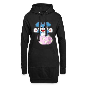 Oeuf de lapin - Sweat-shirt à capuche long Femme - noir - Devant