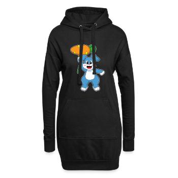 Ballon Lapin - Sweat-shirt à capuche long Femme - noir - Devant
