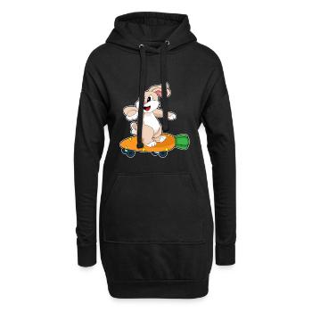 Bunny Skater Skateboard - Sweat-shirt à capuche long Femme - noir - Devant