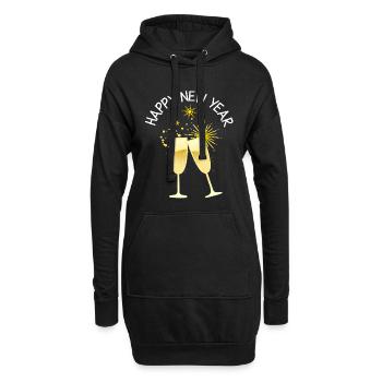Bonne année !! Bonne année ! - Sweat-shirt à capuche long Femme - noir - Devant