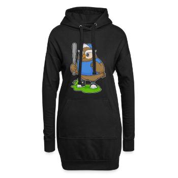 Batte de baseball Owl - Sweat-shirt à capuche long Femme - noir - Devant
