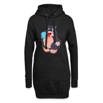 Maulwurf Waffeleis - Hoodie-Kleid - Schwarz - Vorne