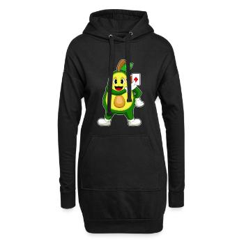 Avocado Poker Pokerkarten - Hoodie-Kleid - Schwarz - Vorne