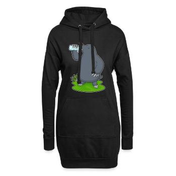 Bouteille d’eau de taupe - Sweat-shirt à capuche long Femme - noir - Devant