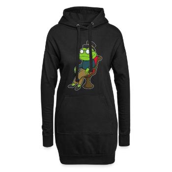 Frosch Stuhl - Hoodie-Kleid - Schwarz - Vorne