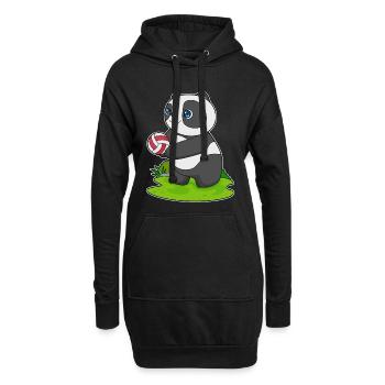 Panda Volleyballspieler Volleyball - Hoodie-Kleid - Schwarz - Vorne