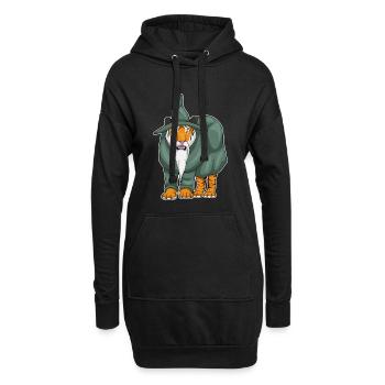 Tiger Halloween Zauberer - Hoodie-Kleid - Schwarz - Vorne