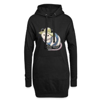 Beutelratte Landwirt Bauernhof - Hoodie-Kleid - Schwarz - Vorne