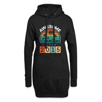 2015 Geboren Geburtstag Geburtsjahr Vintage - Hoodie-Kleid - Schwarz - Vorne