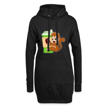 Affe Coffee to go Becher - Hoodie-Kleid - Schwarz - Vorne