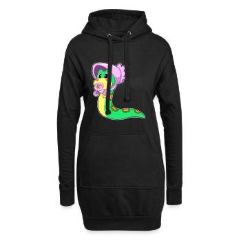 Schlange Baby Schnuller - Hoodie-Kleid - Schwarz - Vorne
