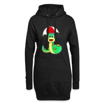 Parapluie serpent - Sweat-shirt à capuche long Femme - noir - Devant