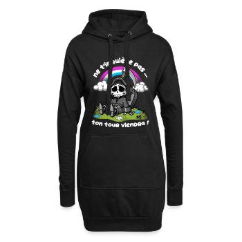 Sarcastique - Sweat-shirt à capuche long Femme - noir - Devant
