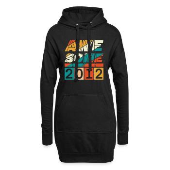 2012 Anniversaire Né Année de naissance millésime - Sweat-shirt à capuche long Femme - noir - Devant