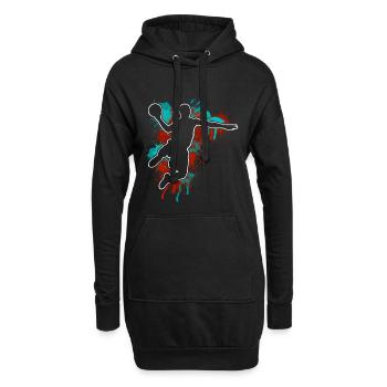Basketball Basketballer - Hoodie-Kleid - Schwarz - Vorne