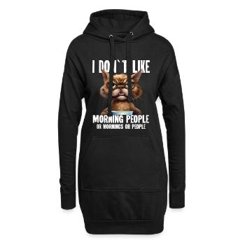 Cat Coffee Drôles de dictons - Sweat-shirt à capuche long Femme - noir - Devant