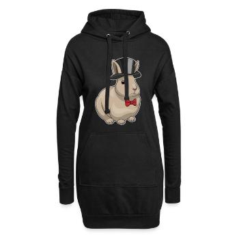 Lapin Groom Top Cylinder Mariage - Sweat-shirt à capuche long Femme - noir - Devant