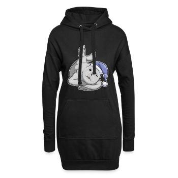 Bonnet de nuit Seal Sleeping - Sweat-shirt à capuche long Femme - noir - Devant