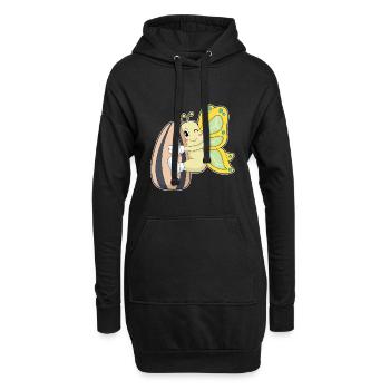 Schmetterling Samen - Hoodie-Kleid - Schwarz - Vorne