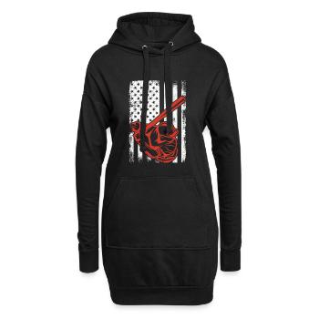 Patriotischer Baseballspieler - Hoodie-Kleid - Schwarz - Vorne