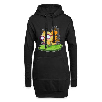 Lunettes de livres Butterfly Nerd - Sweat-shirt à capuche long Femme - noir - Devant