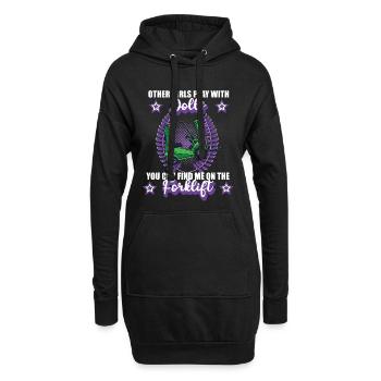 Gabelstapler Lageristin Forklift Logistik Beruf  - Hoodie-Kleid - Schwarz - Vorne
