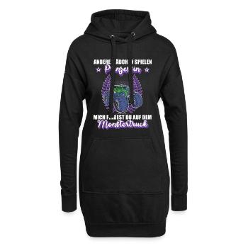 Monstertruck Mädchen Fahrerin Auto Motorsport - Hoodie-Kleid - Schwarz - Vorne