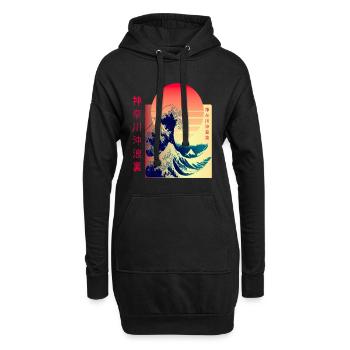 die große Welle vor Kanagawa Japan Art - Hoodie-Kleid - Schwarz - Vorne