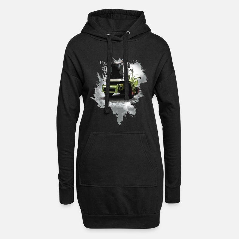 Mähdrescher - Hoodie-Kleid - Schwarz