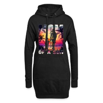 Mutter mit einem Sohn Muttertag Strand Mama Kind - Hoodie-Kleid - Schwarz - Vorne
