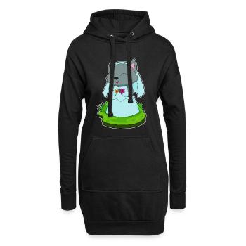 Cat Bride Fleurs Mariage - Sweat-shirt à capuche long Femme - noir - Devant