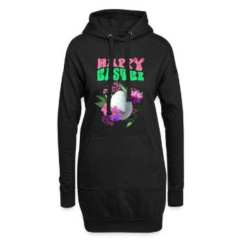 Joyeuses fleurs de Pâques oeuf de Pâques - Sweat-shirt à capuche long Femme - noir - Devant