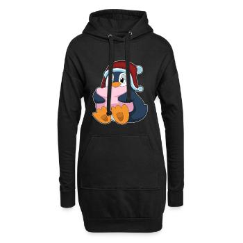 Pinguin Schlafen Kissen - Hoodie-Kleid - Schwarz - Vorne