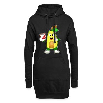 Avocado Sekretärin Klemmbrett Büro - Hoodie-Kleid - Schwarz - Vorne