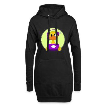 Ente Sekretärin Laptop Büro - Hoodie-Kleid - Schwarz - Vorne
