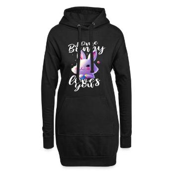 mignon lapin de Pâques vous aime - Sweat-shirt à capuche long Femme - noir - Devant