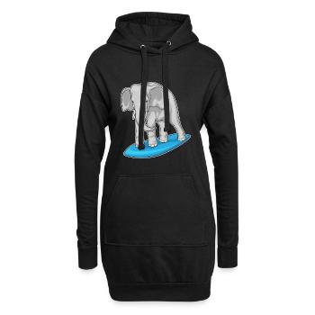Été de planche de surf sur l’éléphant - Sweat-shirt à capuche long Femme - noir - Devant