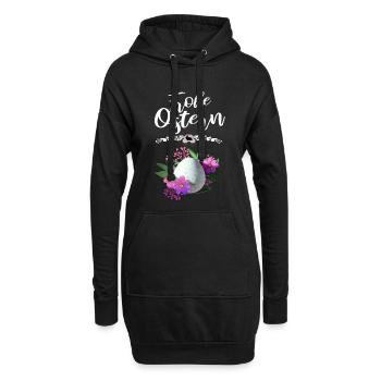 Frohe Ostern Osterei Floral - Hoodie-Kleid - Schwarz - Vorne